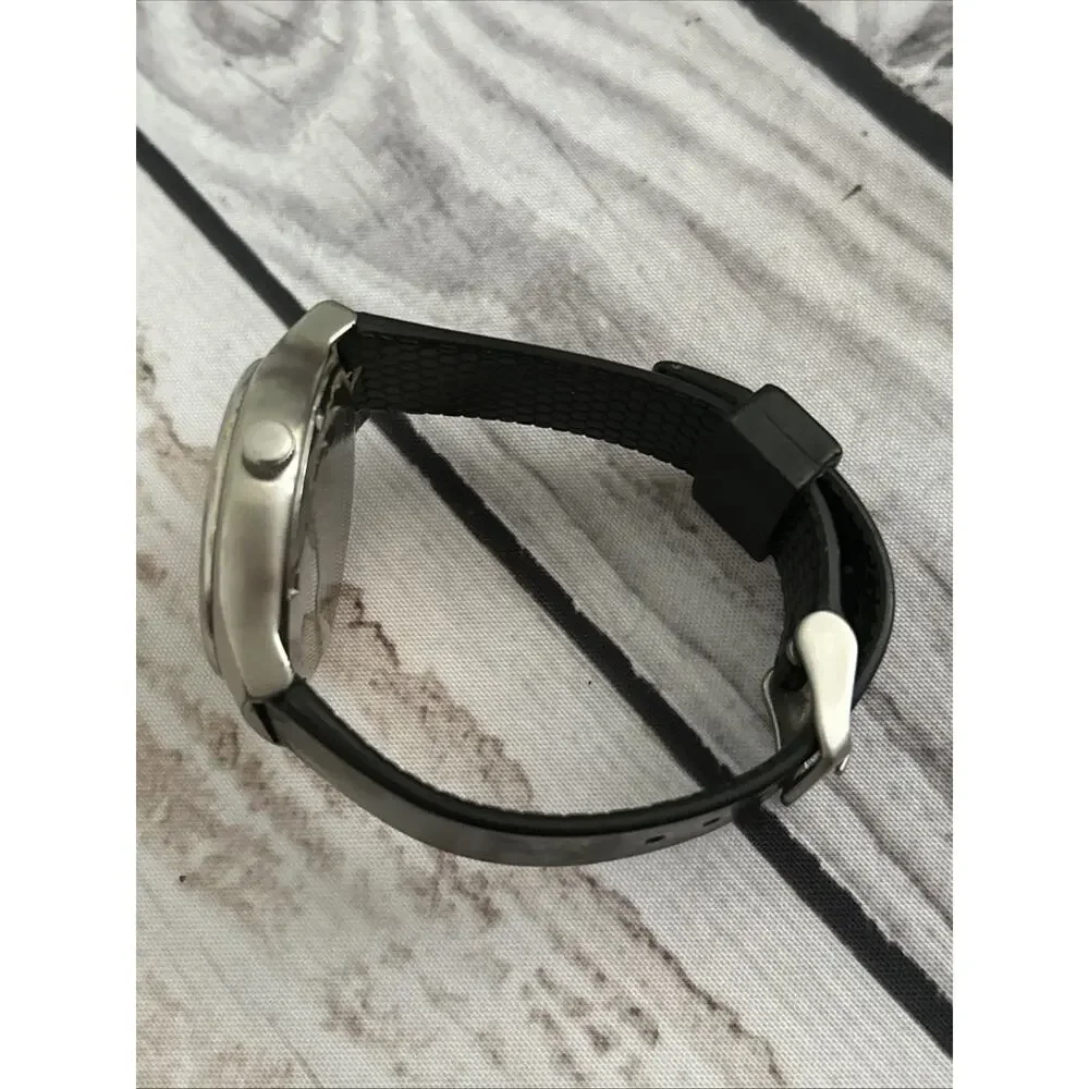 Fossil Sport Line Silver Tone Black Band Quartz Watch